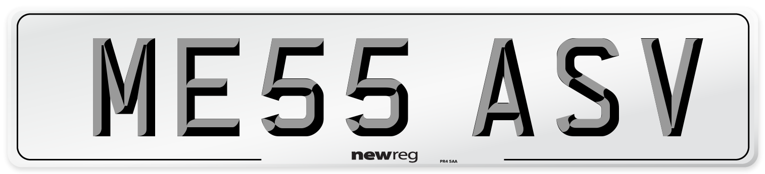 ME55 ASV Number Plate from New Reg